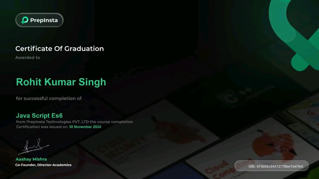 JavaScript ES6 Certificate